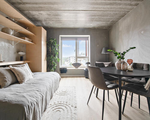 Flot 1-værelses lejlighed i Sluseholmen