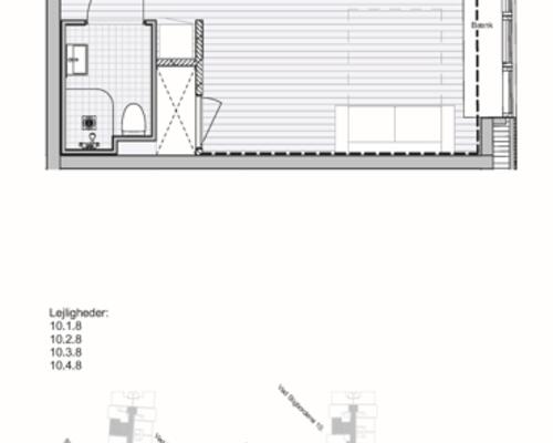 Flot 1-værelses lejlighed i Sluseholmen