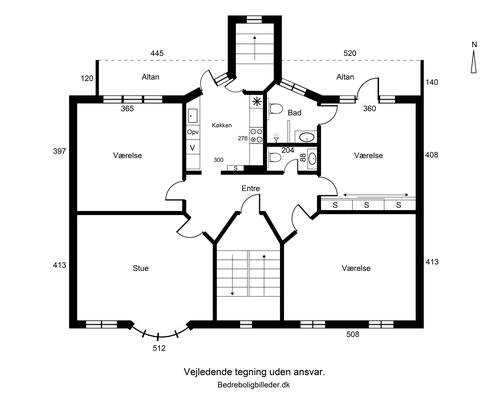 Unik nyrenoveret herskabslejlighed på 1. sal