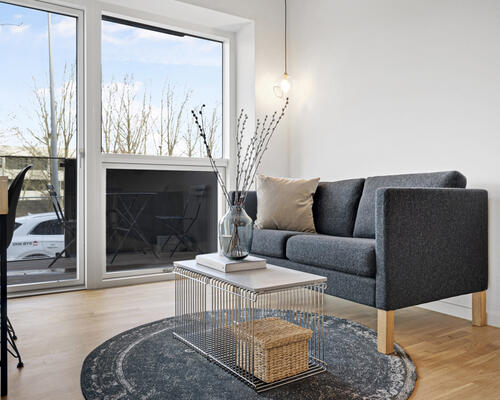 Flot 2-værelses lejlighed med terrasse i Skejbyen