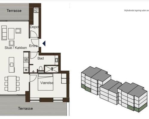 2 værelses lejlighed i Ølstykke