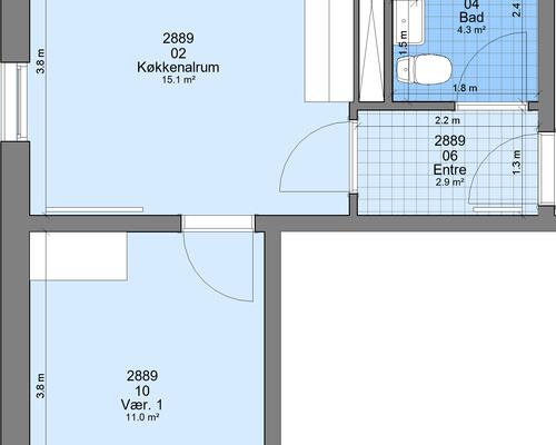2 værelses lejlighed i Randers