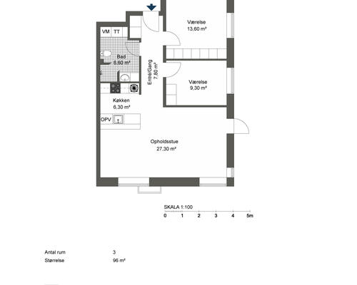 3 værelses lejlighed i Odense C