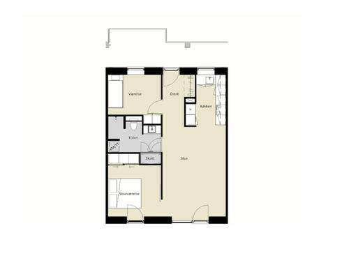 3 værelses lejlighed på 82 m²