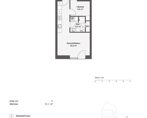 2 værelses lejlighed i Odense C