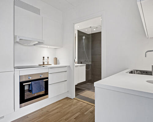 Flot 2-værelses lejlighed med terrasse i Skejbyen