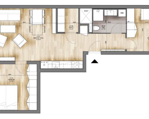 3 værelses lejlighed i Valby