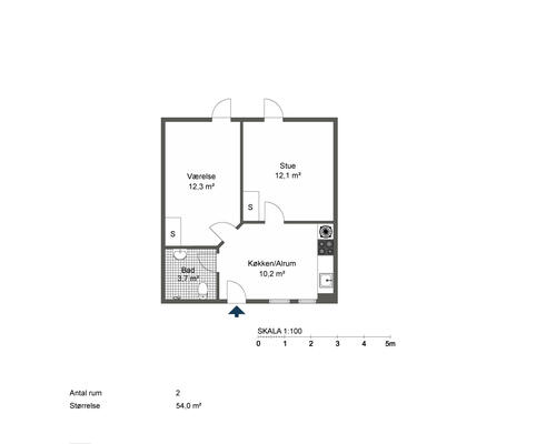2 værelses lejlighed i Odense S