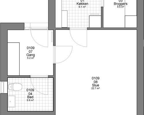 1 værelses hus i Haderslev