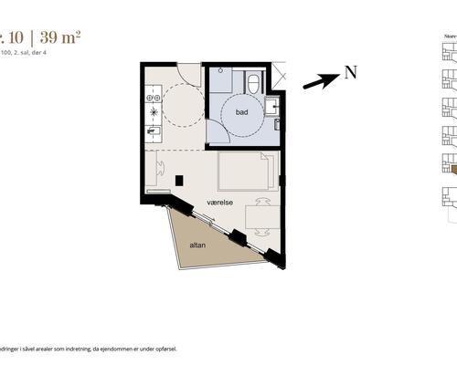 1 værelses lejlighed i København K