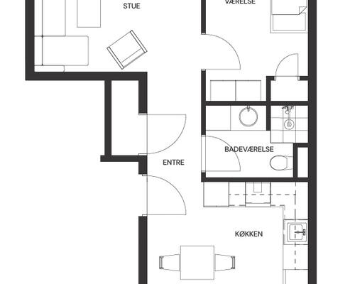 2 værelses lejlighed i Viborg