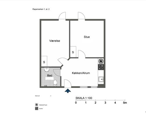 2 værelses lejlighed i Odense S