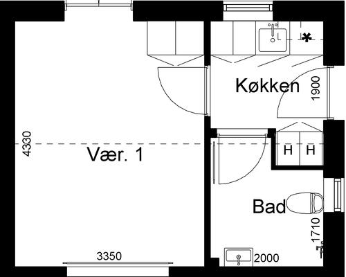 1 værelses hus i Silkeborg