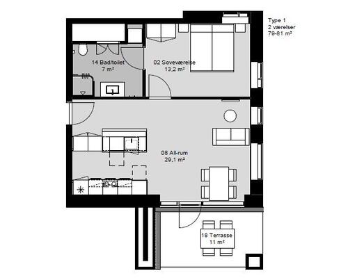 3 værelses hus i Videbæk