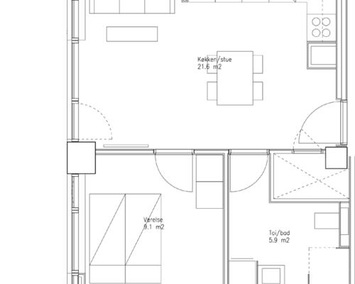 2 værelses lejlighed i Århus C