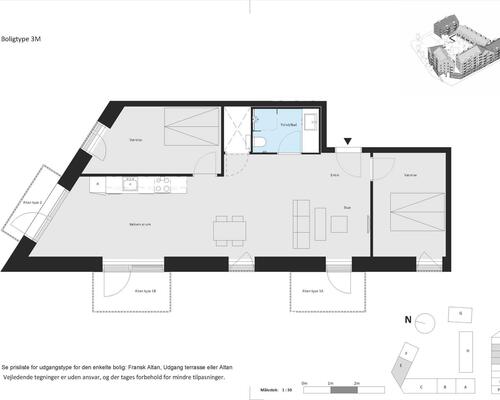 3 værelses lejlighed i Århus N