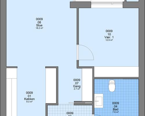 2 værelses hus i Roslev