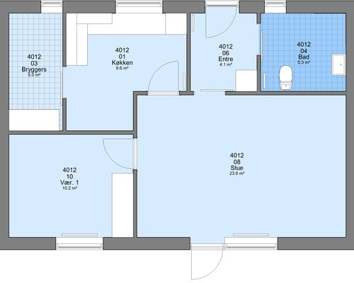 2 værelses hus i Roslev