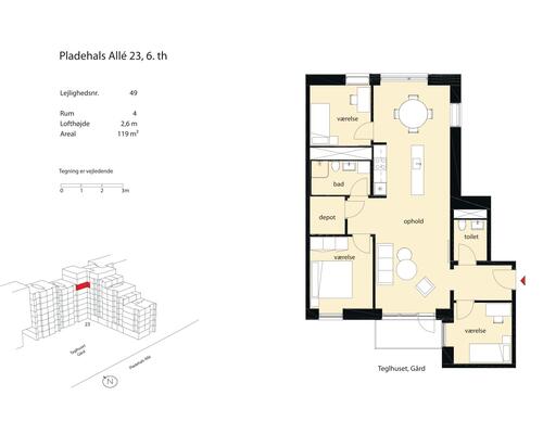 4 værelses lejlighed i København SV