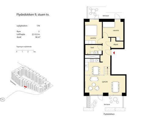 3 værelses lejlighed i København SV
