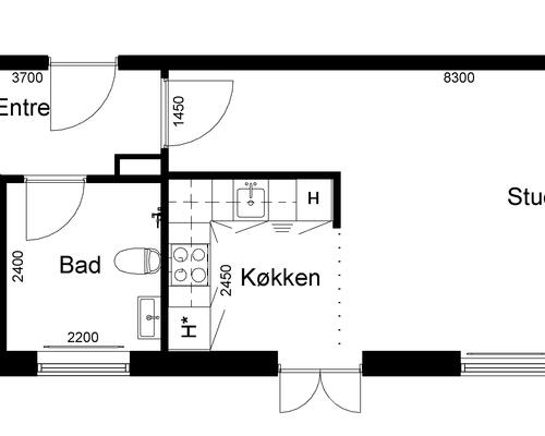 2 værelses lejlighed i Spjald