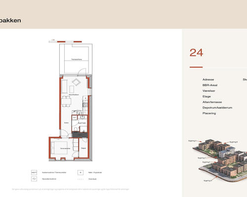 2 værelses lejlighed i Hedehusene