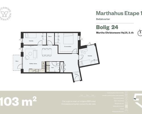 4 værelses lejlighed i København S