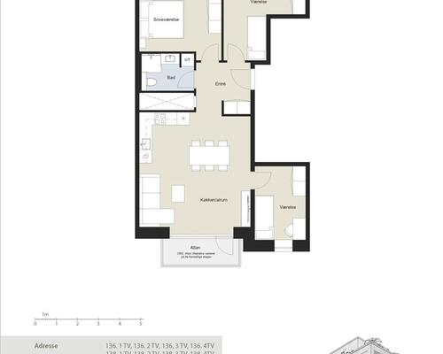 4 værelses lejlighed i København S