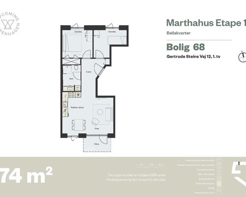 3 værelses lejlighed i København S