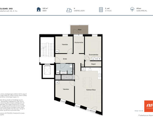 4 værelses lejlighed i Odense C