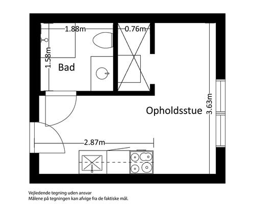30 m2 værelse i Risskov