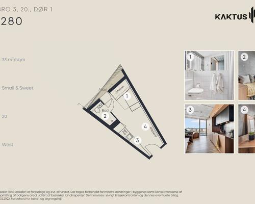 1 værelses lejlighed i København V