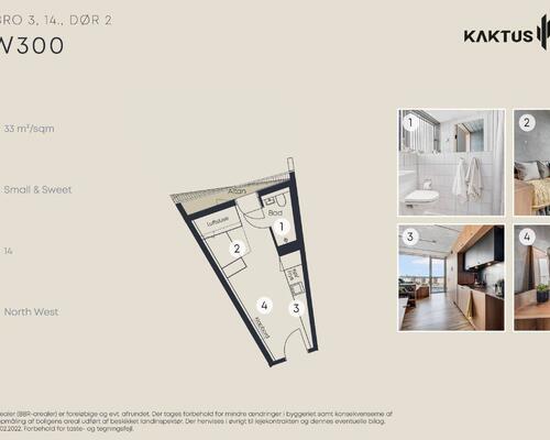 1 værelses lejlighed i København V