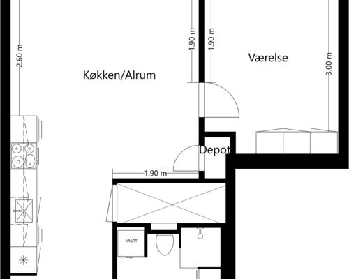 2 værelses lejlighed i Horsens