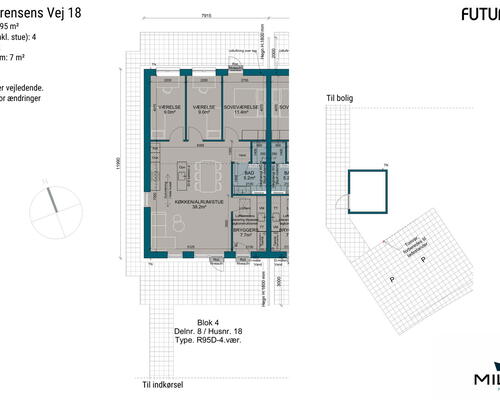 4 værelses hus i Give