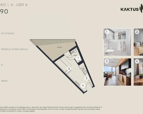 1 værelses lejlighed i København V