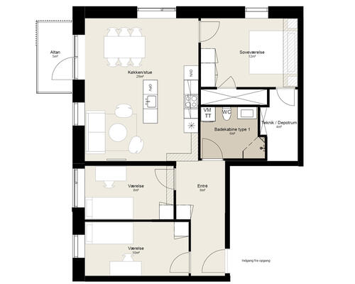3 værelses lejlighed i Silkeborg