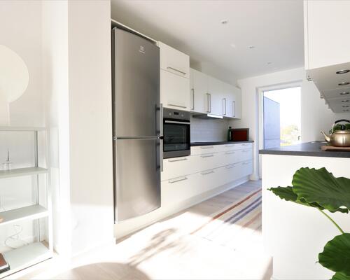 Lækkert 4-vær. rækkehus i Malling med egen have/terrasse.