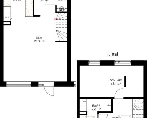 Lækkert 4-vær. rækkehus i Malling med egen have/terrasse.