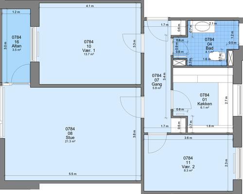 3 værelses lejlighed i Randers NV