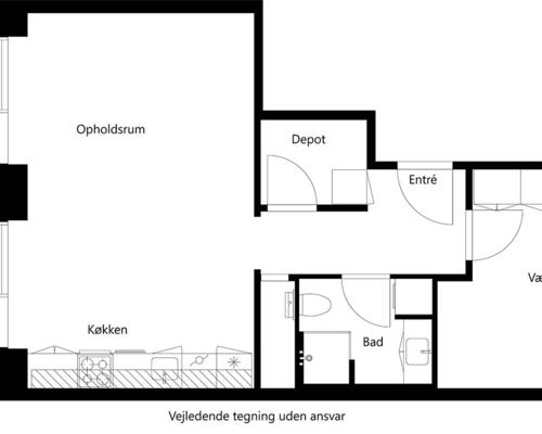 2 værelses lejlighed i Hillerød