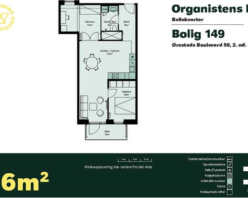 3 værelses lejlighed i København S