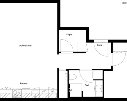 2 værelses lejlighed i Hillerød