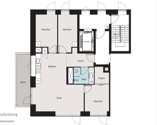 4 værelses lejlighed i København S