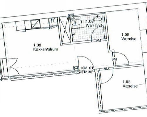3 værelses lejlighed i Århus C