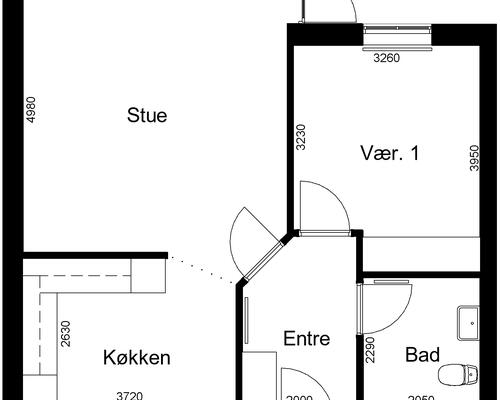 2 værelses hus i Spøttrup