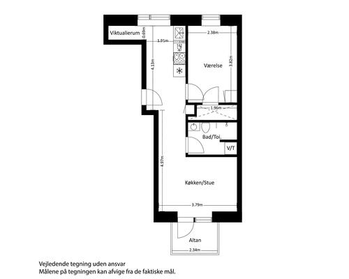 2 værelses lejlighed i Viby J