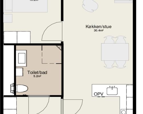 2 værelses hus i Silkeborg