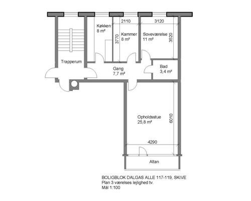 3 værelses lejlighed i Skive