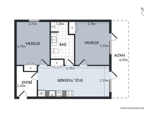 Skøn 3-værelses lejlighed med altan nær Aarhus C
